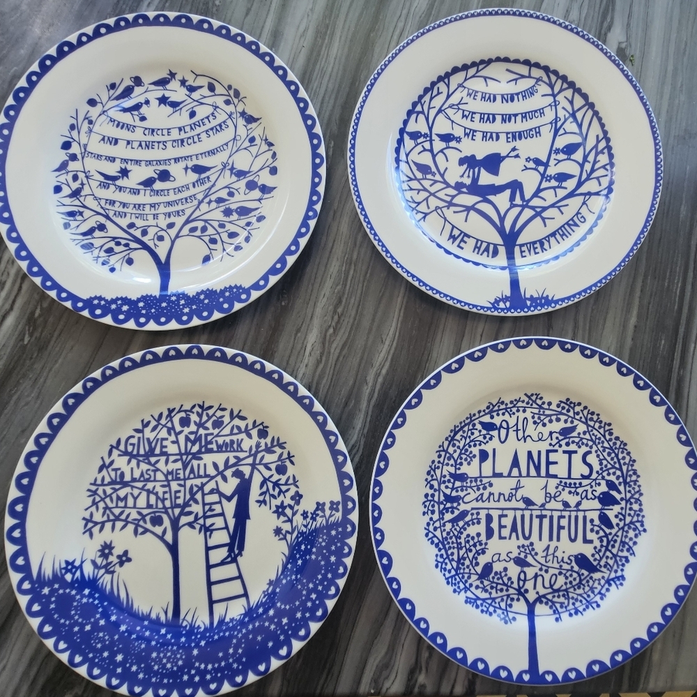 ROB RYAN Four Seasons Tree Design Plates Set